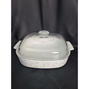 Corning Ware A-10-B 2.5 Liter Pastel Bouquet 10X10 Casserole Dish W/Lid